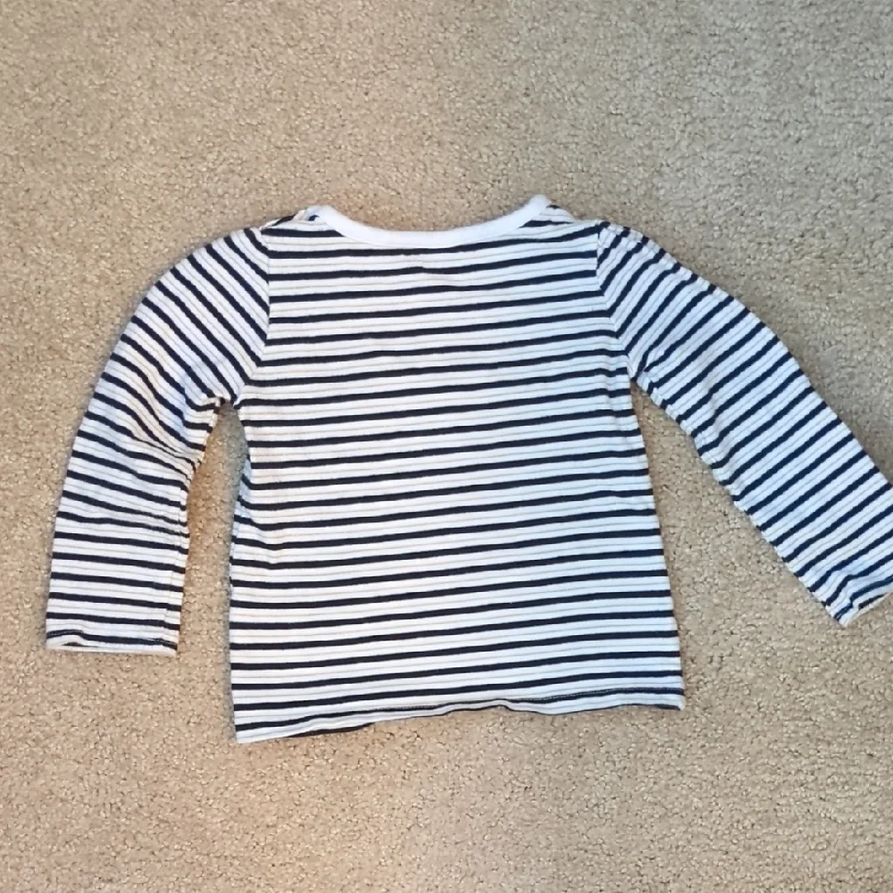 Gymboree Striped Long Sleeve Tee with Meow Design